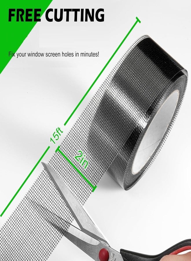 RECLUSE 5cmx200cm Window Screen Repair Tape,3 Layer Strong Adhesive & Waterproof Fiberglass Covering Wire Mesh Repair for Window Screen Mesh Tears Holes Repair, Anti-Mosquito Black - Image 4